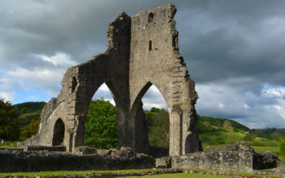 Email Postcard Story – One of Many Ruins of Abbeys and Castles that Dot the Welsh Countryside.