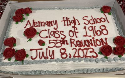 Our Bishop Alemany High School 55th Year Reunion, for the Class of 1968, is Now Complete – And the Cake was Decorated in Our School Colors of Garnet & Gray