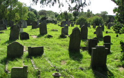 Hampstead Cemetery, London – When I Showed Him the Slip of Paper with the Gravesite Number, the Young Man Said, “Oh, this is in the paupers’ section.  You’ll Never Find It.  I’ll Take You There.”